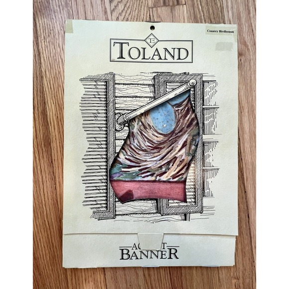 Vintage TOLAND Accent Banner Flag "Country Birdhouse" Outdoor Decor 23" X 36" - Picture 3 of 4